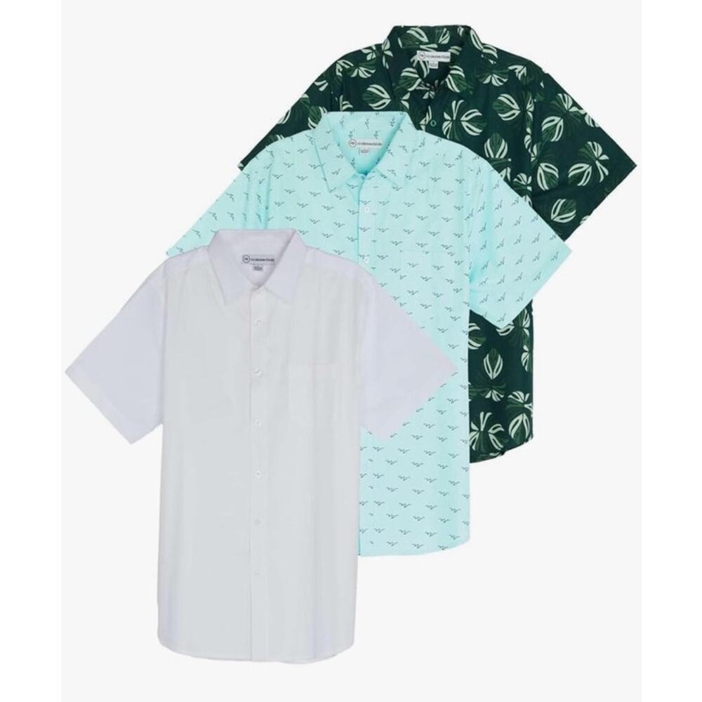 Real Essentials 3 Pack: Men's Regular-Fit Short-Sleeve Poplin Shirt Size 3XL